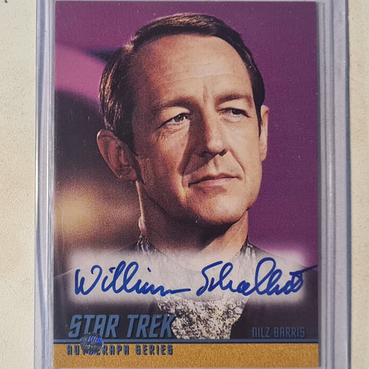 Star Trek Autograph Series 1998 Rittenhouse William Schallert as Nilz Barris Autograph A46 mint sleeved