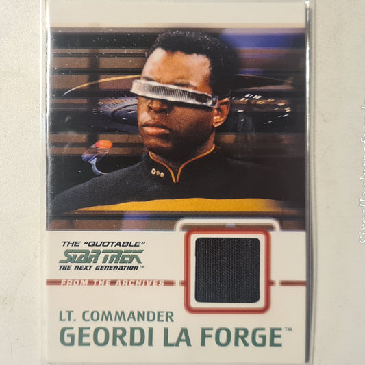 Star Trek The next generation Lt commander Geordi La Forge  costume relic  patch C5 Ex- mint sleeved