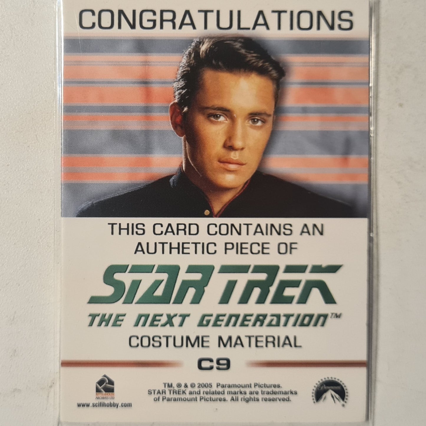 Star Trek The next generation 2005 Ensign Wesley Crusher costume relic patch C9  Ex- mint sleeved