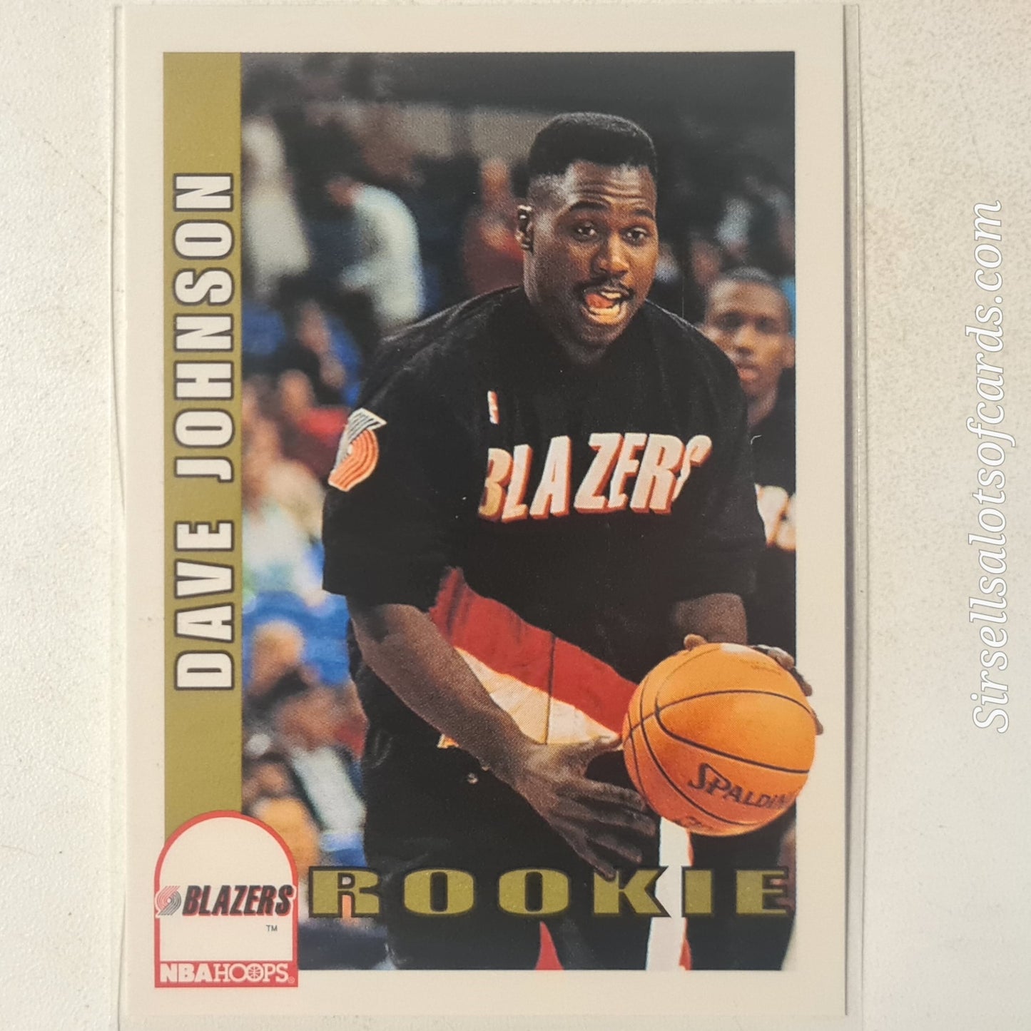Dave Johnson 1993 NBA Hoops Rookie RC #456 NBA Basketball Portland Trail Blazers  Ex- mint sleeved
