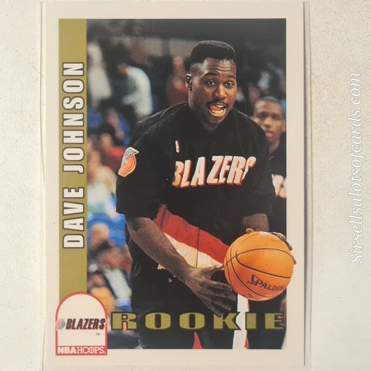 Dave Johnson 1993 NBA Hoops Rookie RC #456 NBA Basketball Portland Trail Blazers  Ex- mint sleeved