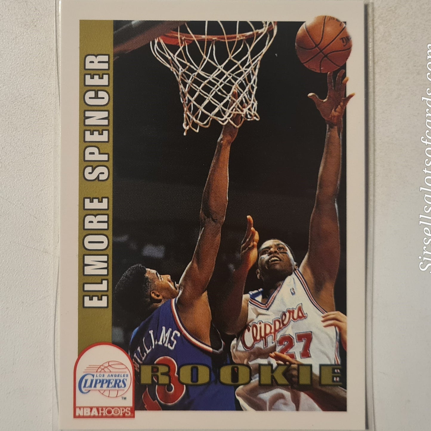 Elmore Spencer 1993 NBA Hoops Rookie RC #404 NBA Basketball Los Angeles Clippers  Ex- mint sleeved