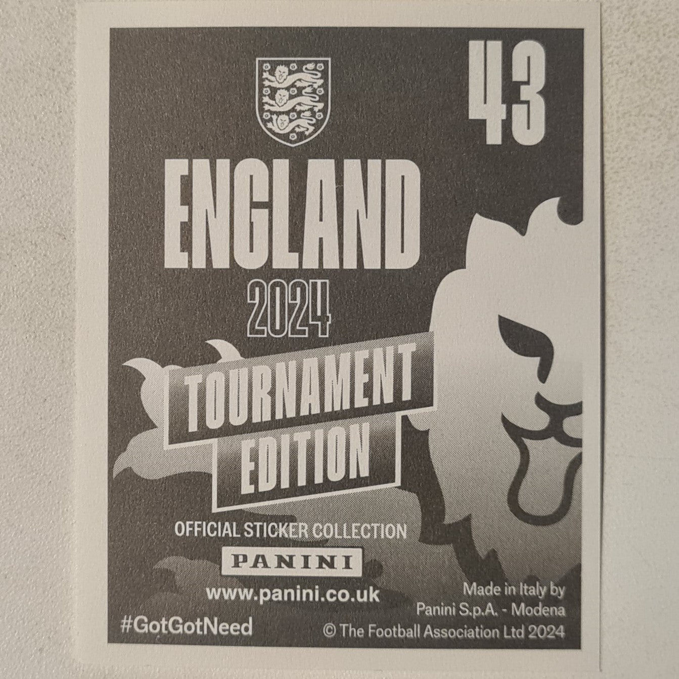Bryan Robson Panini 2024 England Tournament edition legend sticker #43 England Football mint