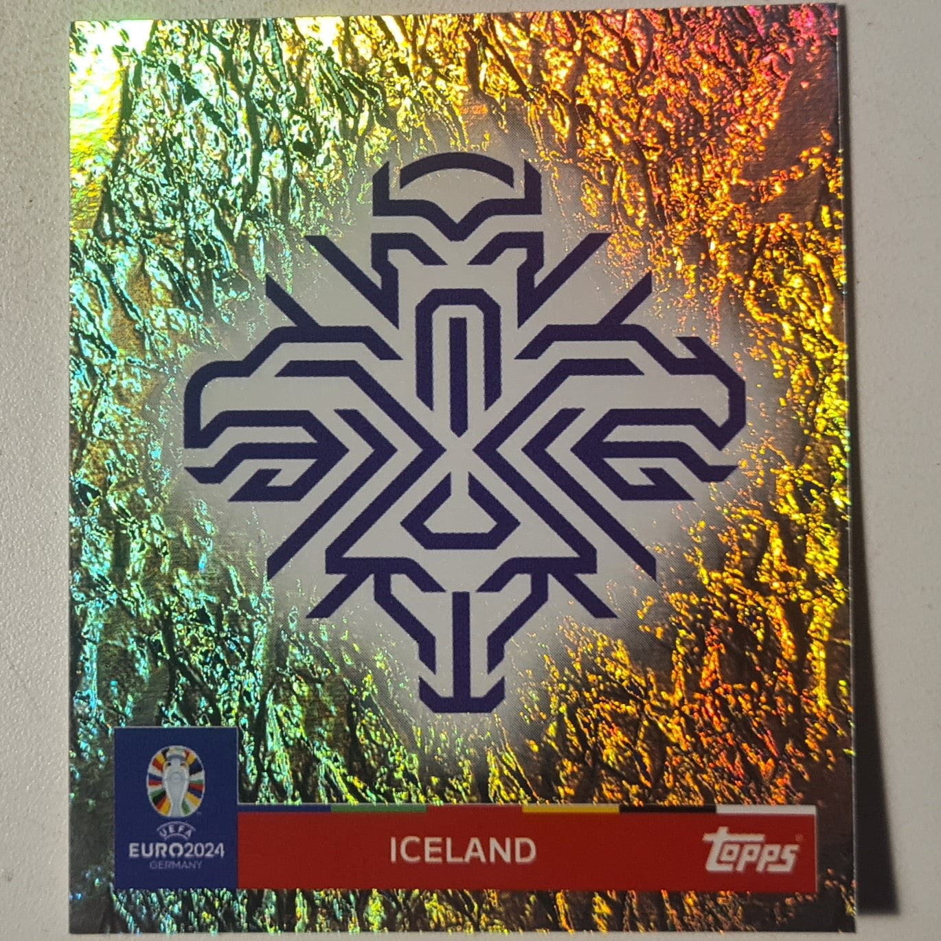 ICELAND LOGO Topps Euro 2004 foil sticker ICE 1  football iceland Football Ex-mint