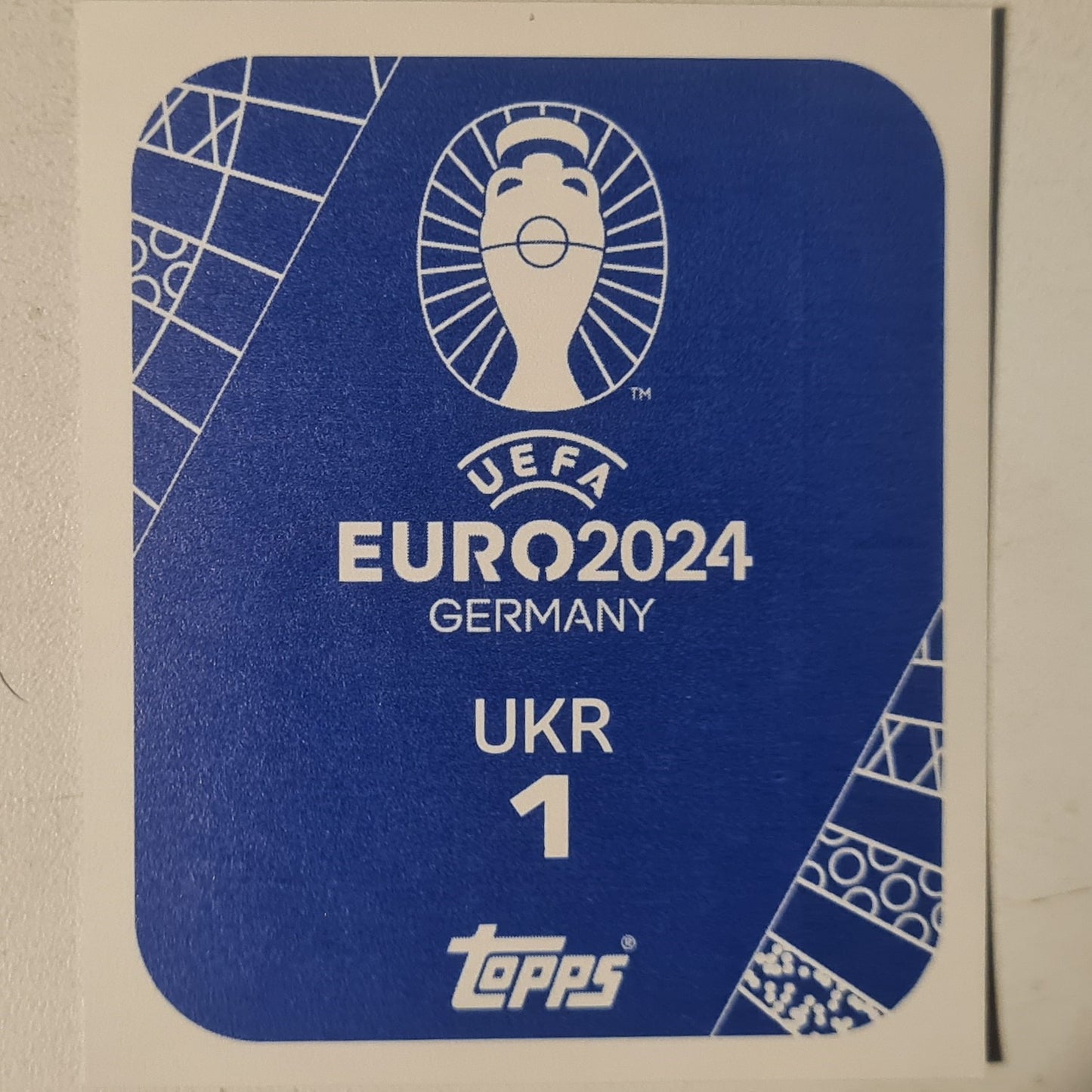 Ukrainian association logo  Topps Euro 2004 foil sticker UKR 1 Soccer Football Ukraine Ex-mint