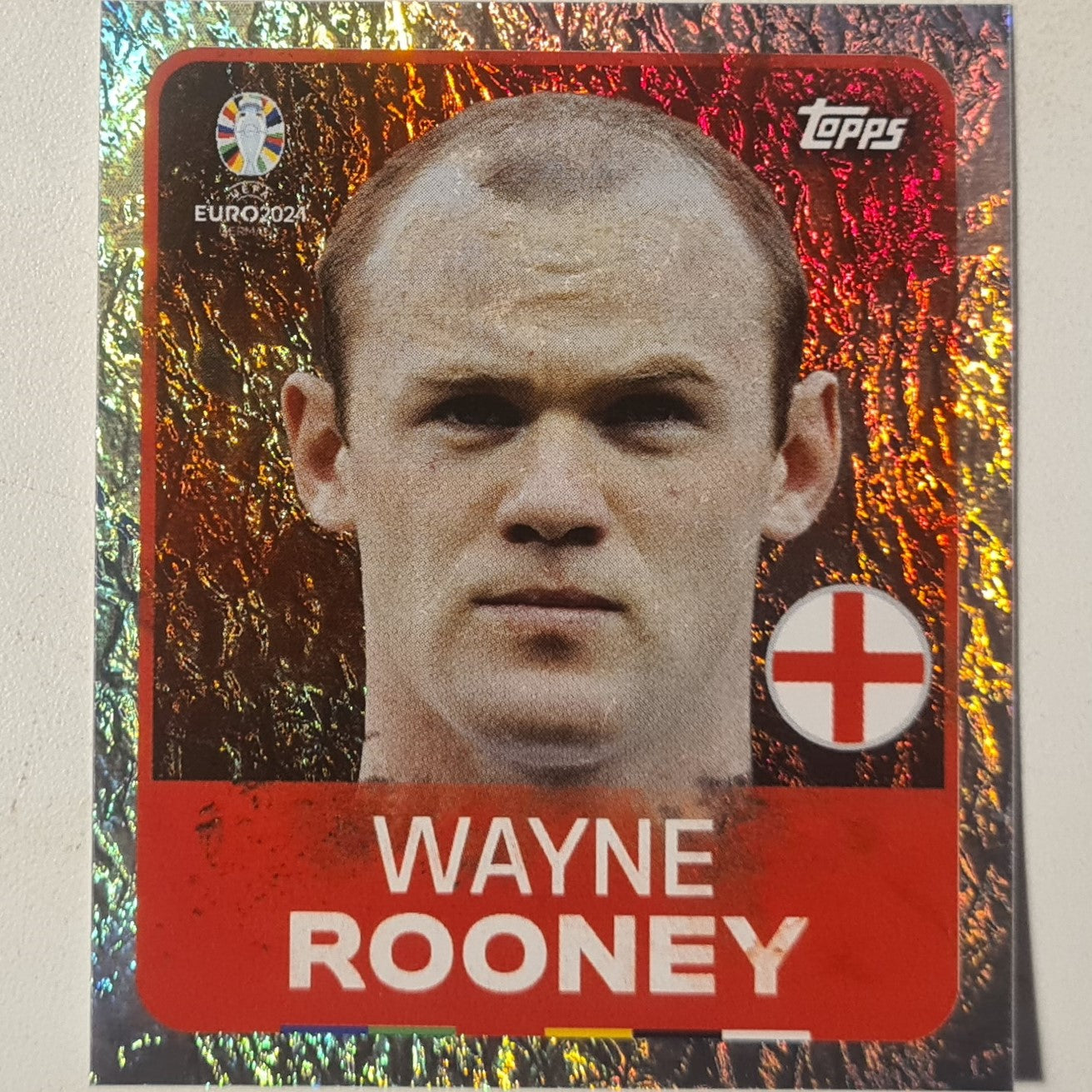 Wayne Rooney Topps Euro 2004 foil sticker Leg 3 Soccer Football England Ex-mint
