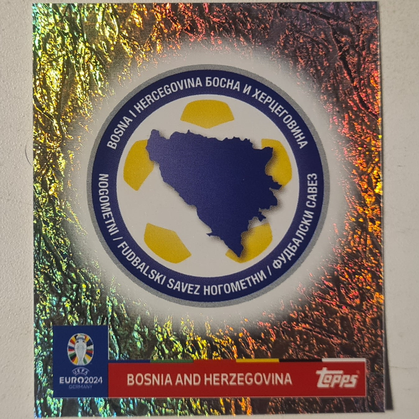 Bosnia and Herzegovina Topps Euro 2004 foil sticker BIH 1 Soccer Football Bosnia Ex-mint