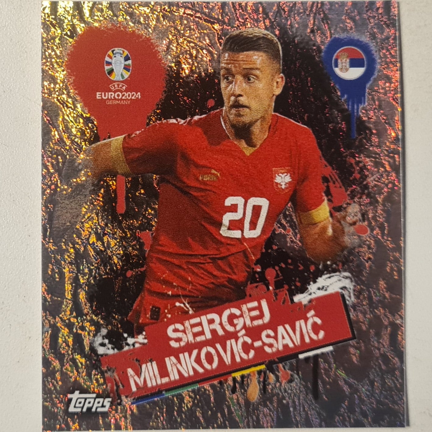 Sergej MILINKOVIC-SAVIC Topps Euro 2004 foil sticker SRB 3 Soccer Football Serbia Ex-mint