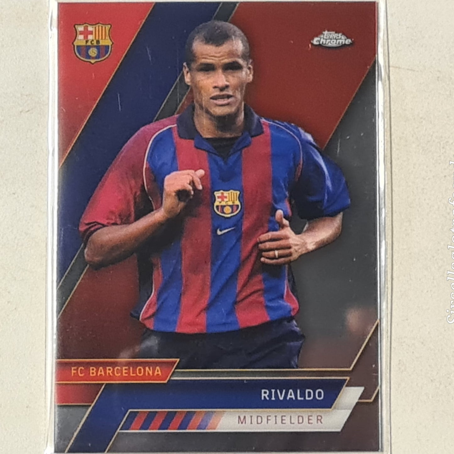 Rivaldo 2023 Topps Chrome Barcelona set #48 football Barcelona ex-Mint sleeved