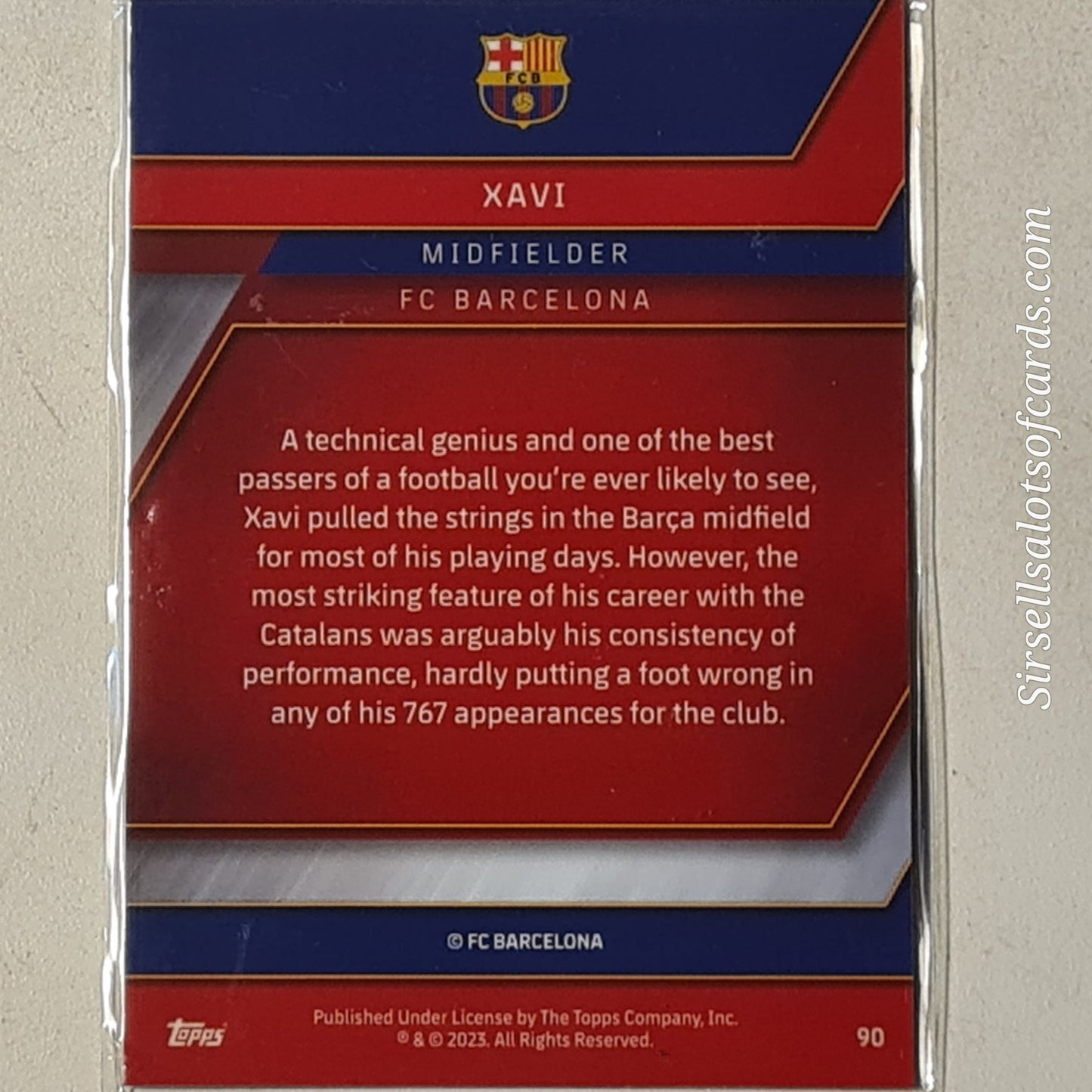 Xavi 2023 Topps Chrome Barcelona set checked holo #51 football Barcelona ex-Mint sleeved