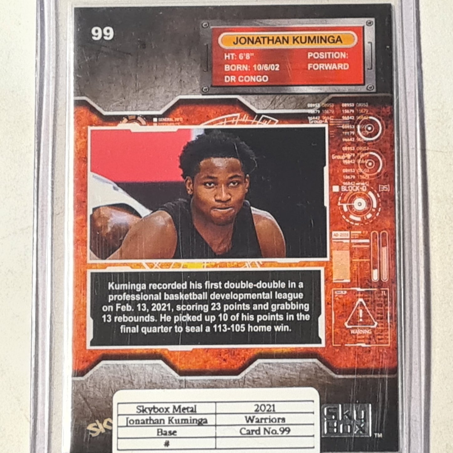 Jonathan Kumingha 2021 Skybox Metal  #99  NBA Basketball Golden State Warriors mint sleeved