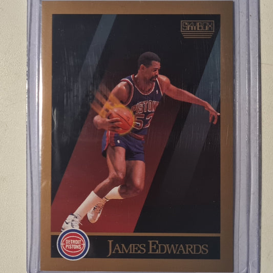 James Edwards 1990 Skybox inaugural #85 NBA Basketball Detroit Pistons excellent- mint sleeved
