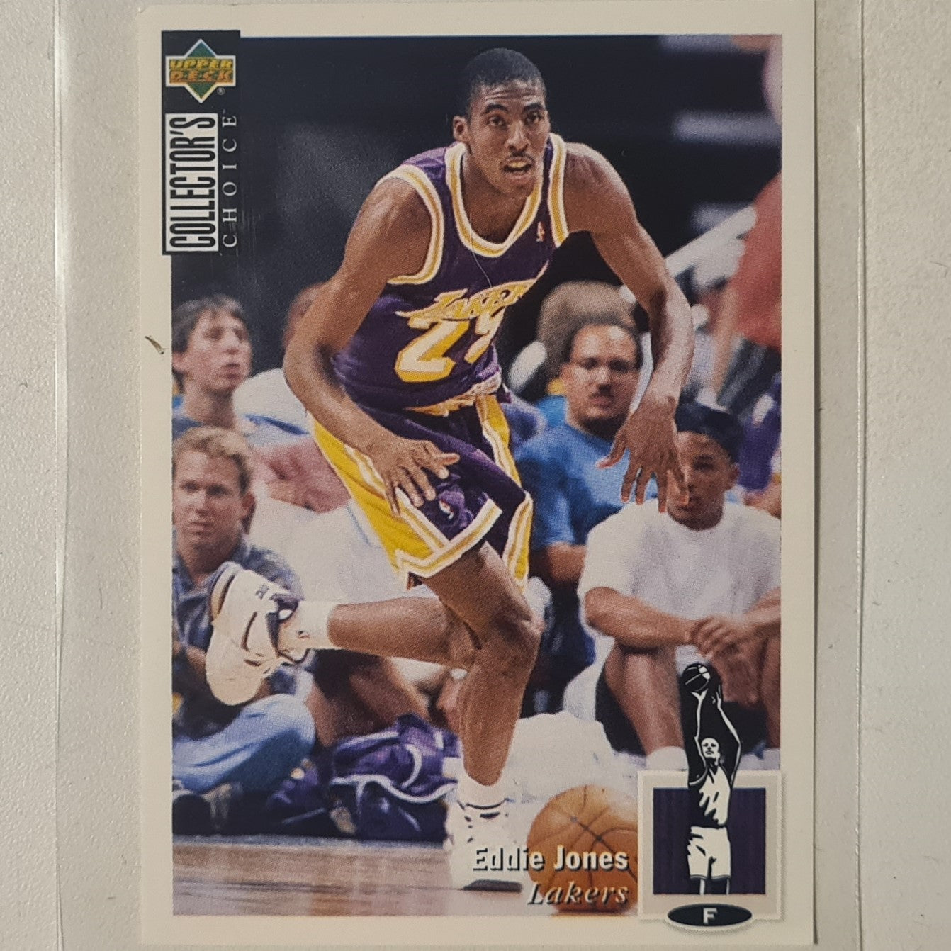 Eddie jones 1995/6 Upper-Deck collectors choice sticker #22 NBA Basketball LA Lakers Excellent