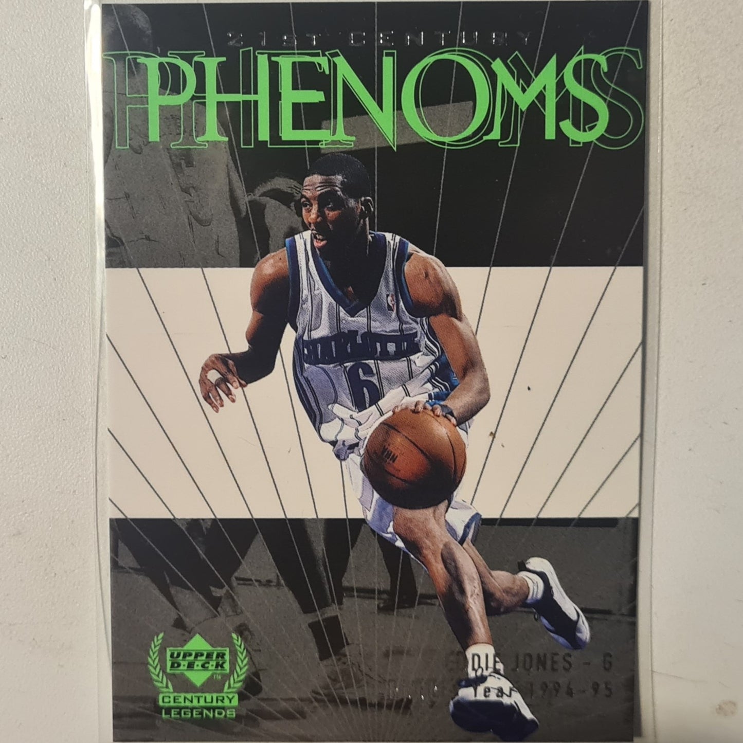 Eddie jones 1998 Upper Deck Century legends Phenoms  #79 NBA Basketball Charlotte Hornets  Excellent+