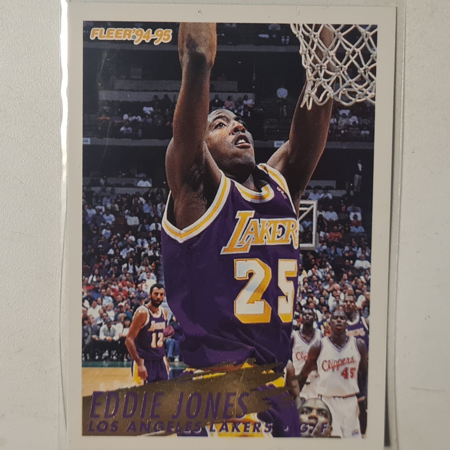 Eddie jones 1995 Fleer 94-95 rookie RC GOLD Variant  #308 NBA Basketball LA Lakers Excellent+