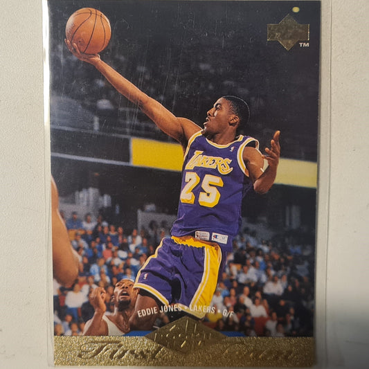 Eddie Jones 1995 Upper-Deck all rookie team RC #158 NBA Basketball LA Lakers Ex-nrmint