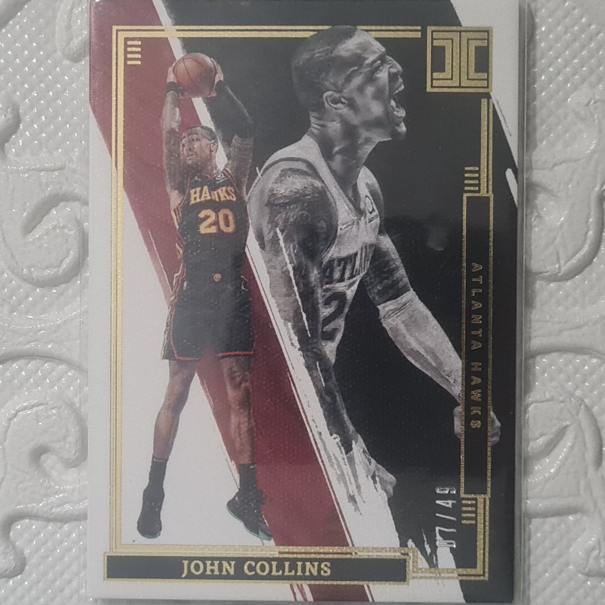 John Collins 2021-22 Panini Impeccable Basketball numbered 07/49  #4 NBA Basketball Atlanta Hawks ex-mint