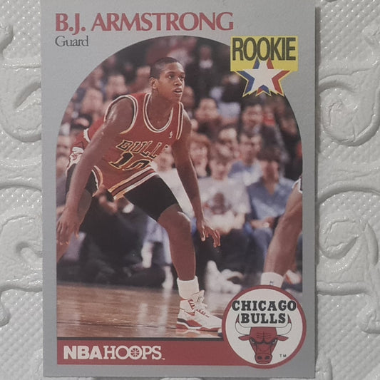 BJ Armstrong 1990 NBA Hoops Basketball Rookie RC #60 NBA Basketball Chicago Bulls excellent