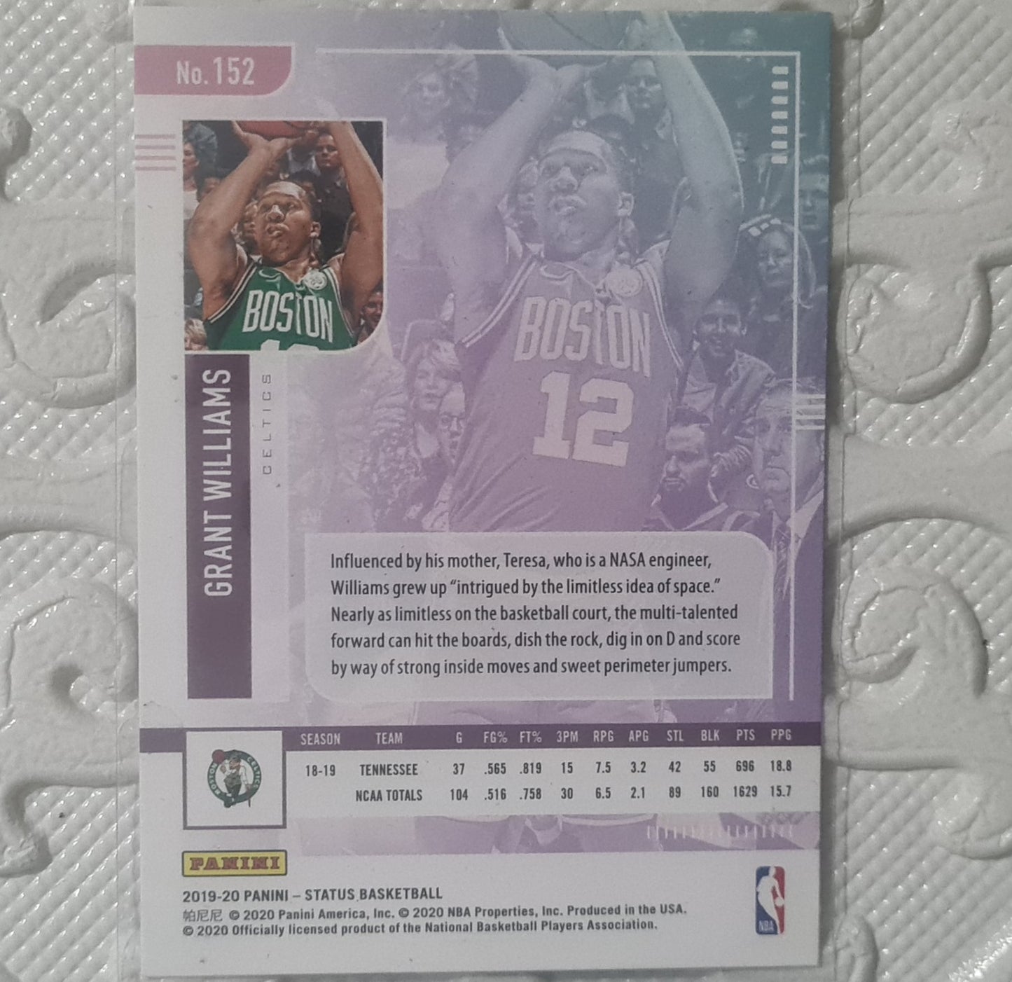 Tacko Fall 2019-20 Panini status Holo Rookie RC #178 NBA Basketball Boston Celtics ex-mint