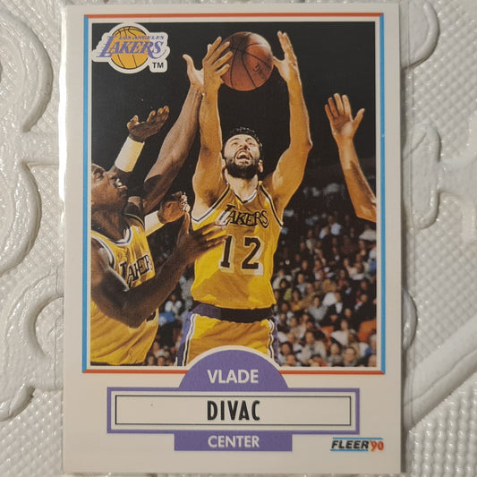 Vlade Divac 1990 Fleer 91  NBA Basketball LA Lakers Excellent to mint Sleeved