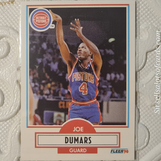Joe Dumars 1990 Fleer 91  NBA Basketball Detroit Pistons Excellent to mint Sleeved