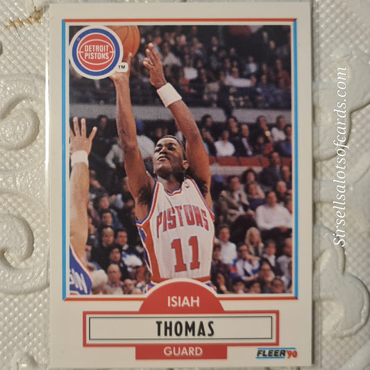 Isiah Thomas 1990 Fleer 91  NBA Basketball Detroit Pistons Excellent to mint Sleeved