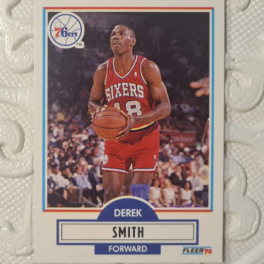 Derek Smith Fleer 90 1990-91 #145 NBA Basketball Philadelphia 76ers ex-mint sleeved