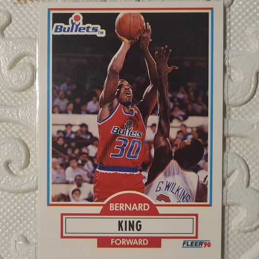 Bernard King Fleer 90 1990-91 #194 NBA Basketball Washington Bullets ex-mint sleeved