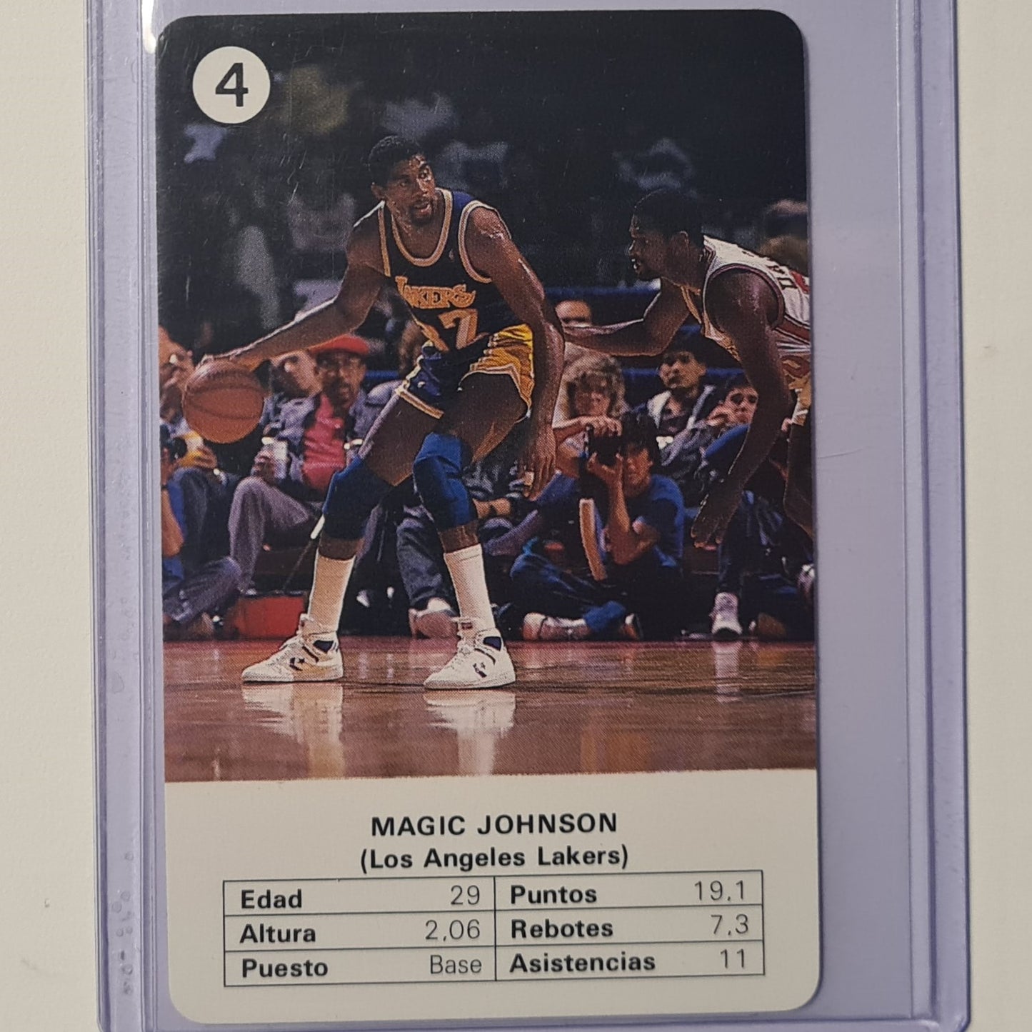Magic Johnson 1988 Fournier Estrellas Spanish card #4 NBA Basketball LA Lakers excellent sleeved