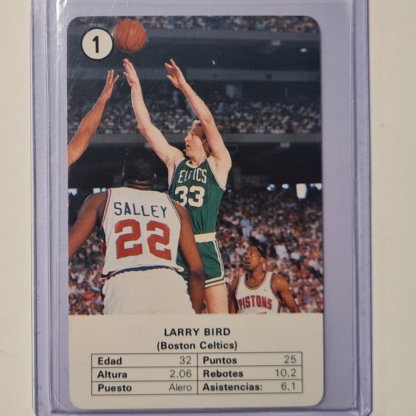 Larry Bird 1988 Fournier Estrellas Spanish card #1 NBA Basketball Boston Celtics excellent sleeved