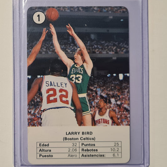 Larry Bird 1988 Fournier Estrellas Spanish card #1 NBA Basketball Boston Celtics excellent sleeved