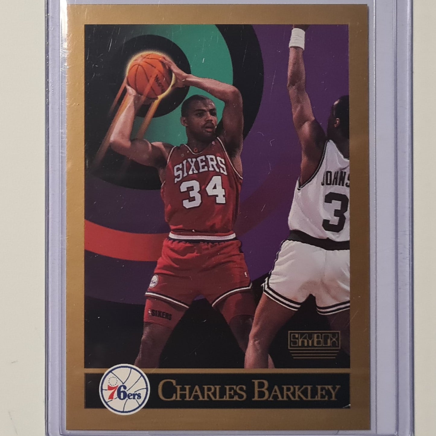 Charles Barkley 1990 Skybox Inaugural #211 NBA Basketball Philadelphia 76ers ex-mint sleeved