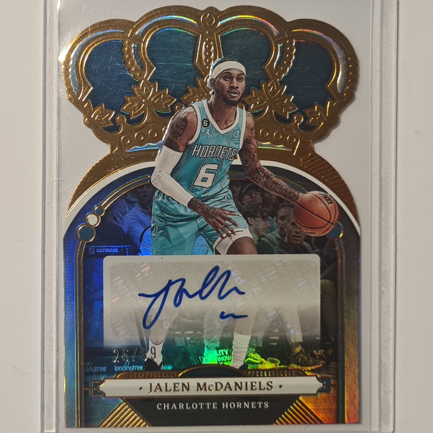Jalen McDaniels 2022-23 Panini Crown Royale 29/99 Auto CA-JLM NBA Basketball Charlotte Hornets ex-mint sleeved