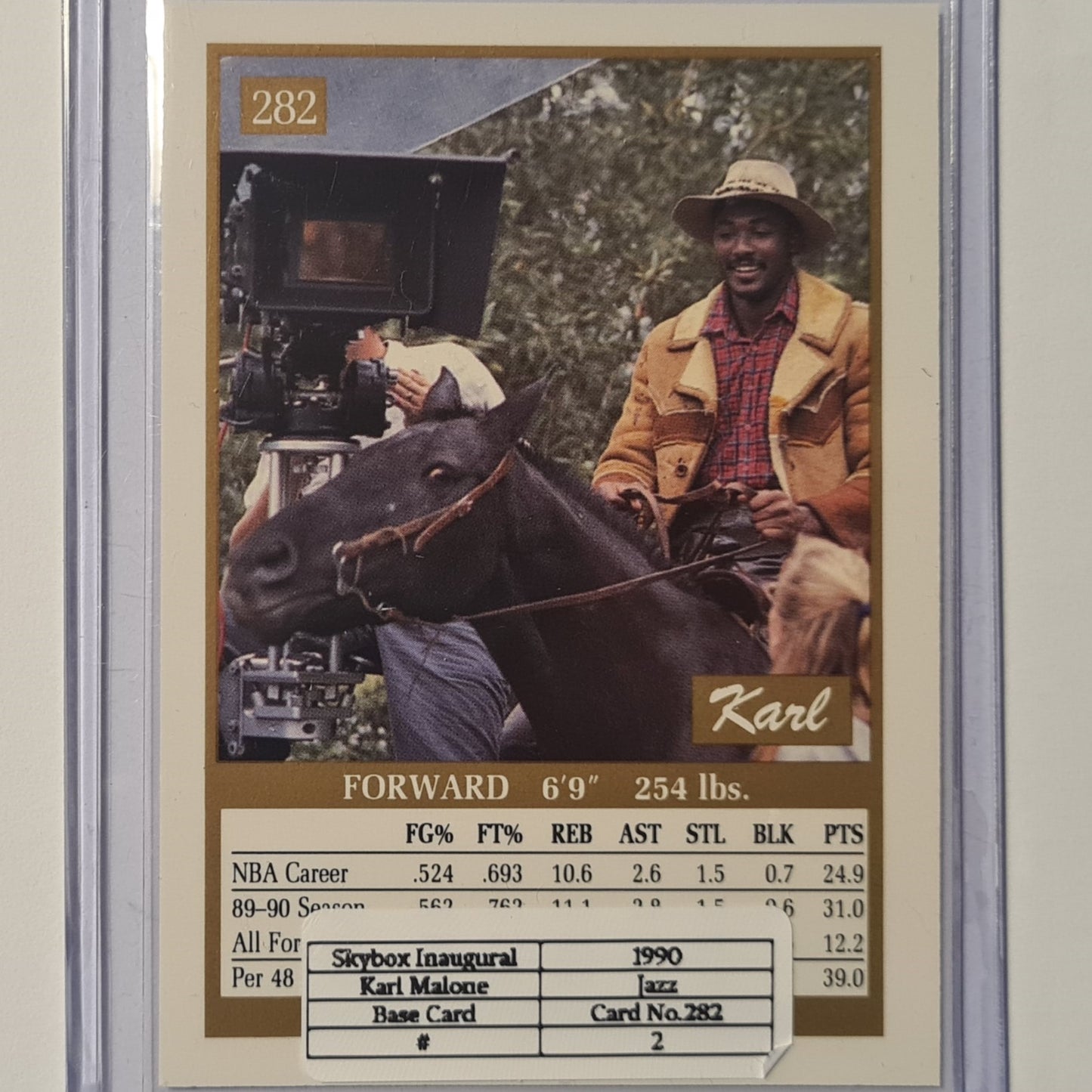 Karl Malone 1990 Skybox inaugural #282 NBA Basketball Utah Jazz ex-mint sleeved