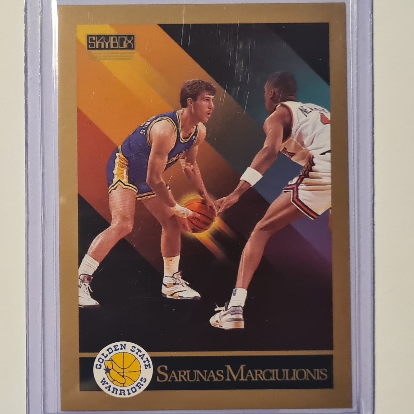 Sarunas Marciulionis 1990 Skybox inaugural #97 NBA Basketball Golden State Warriors ex-mint sleeved