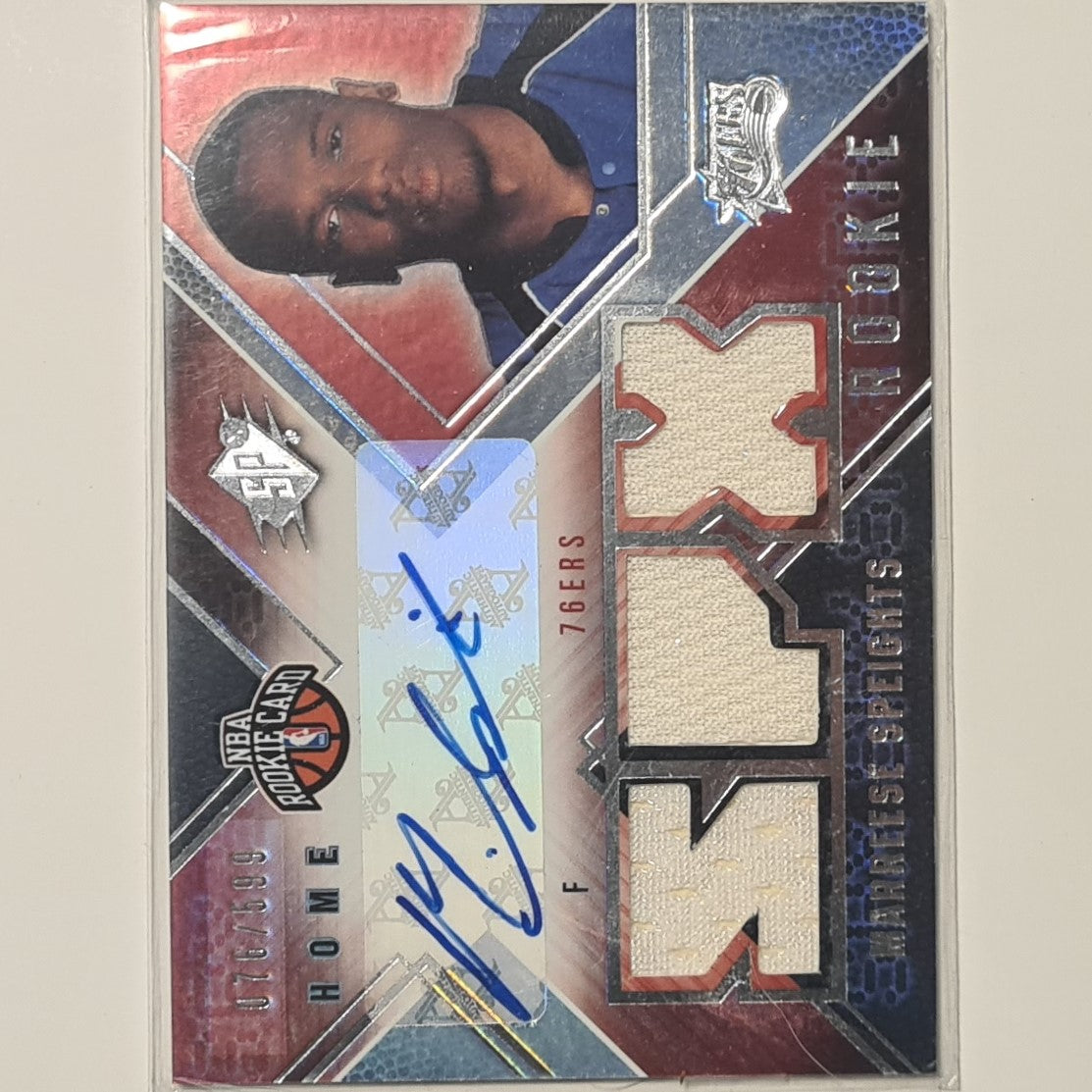 Marresse Speights 2008-09 Upper-Deck Spx Rookie RC auto patch  076/599 #131  NBA Basketball Philadelphia 76ers Excellent