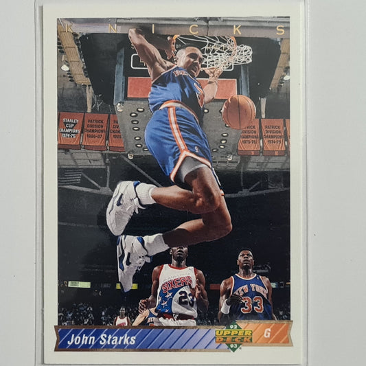 John Starks 1992 Upper-Deck #282 NBA Basketball New York Knicks excellent sleeved