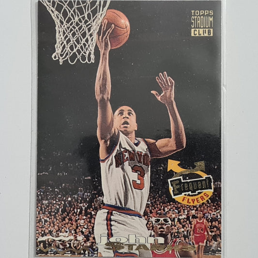 John Starks 1994 Topps stadium club frequent flyers #350 NBA Basketball New York Knicks excellent sleeved