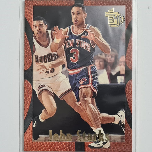John Starks 1995 Topps embossed  #66 NBA Basketball New York Knicks excellent sleeved