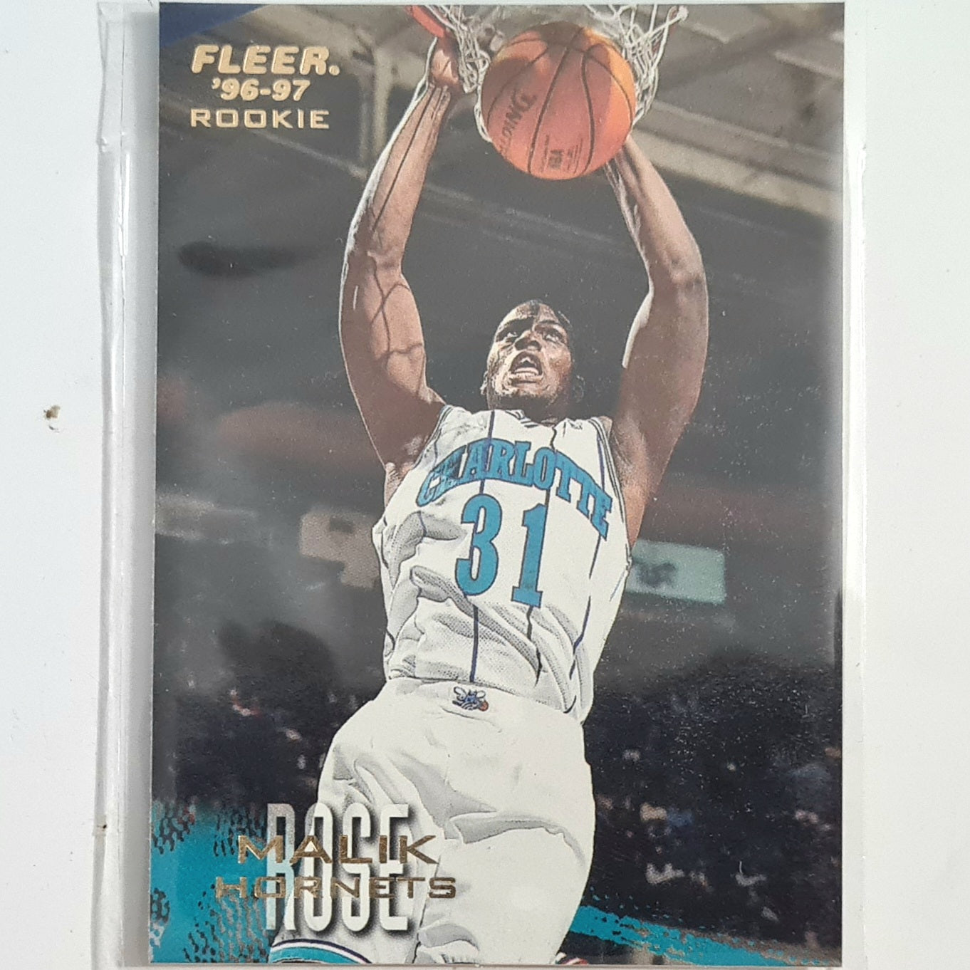 Malik Rose 1997 Fleer 96-97 Rookie RC #163 NBA Basketball Charlotte Hornets Excellent Sleeved