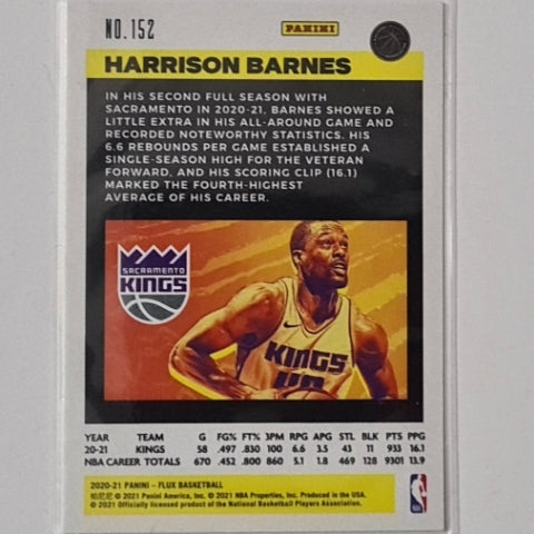 Harrison Barnes 2020-21 Panini Flux #152 NBA Basketball Sacramento Kings ex-mint