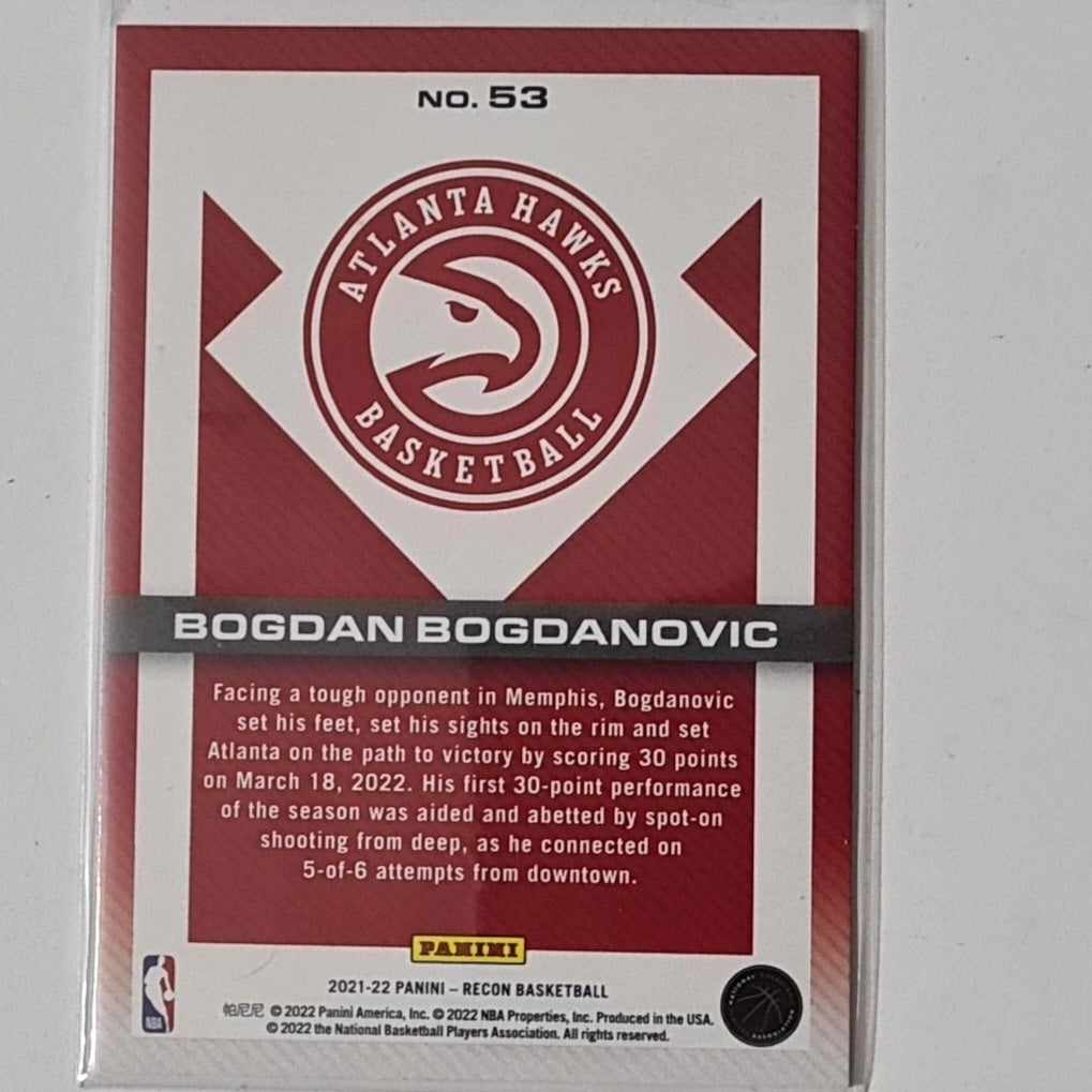 Bogdan Bogdanovic 2021-22 Panini Recon #53 NBA Basketball Atlanta Hawks ex-mint