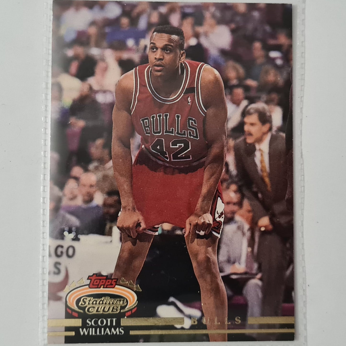 Scott Williams 1992 Topps Stadium Club #67 NBA Basketball Chicago Bulls vg-ex Sleeved