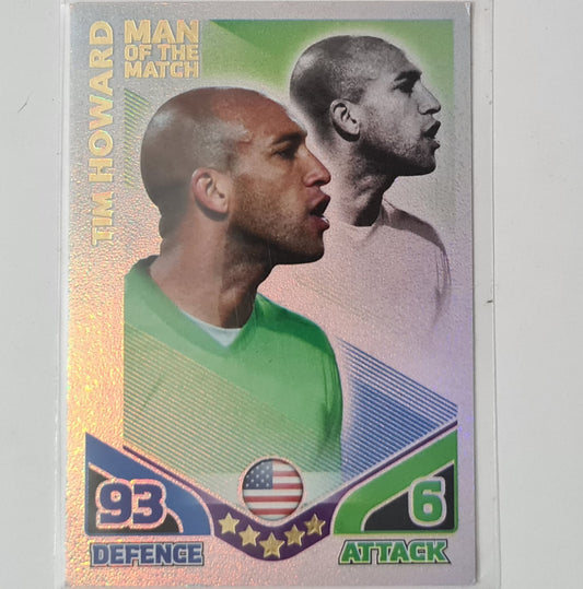 Tim Howard 2010 Topps Match Attax World cup Soccer man of the match foil  USA Good