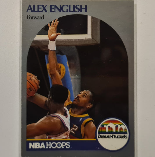Alex English 1990 NBA Hoops #94 NBA Basketball Denver Nuggets Excellent sleeved