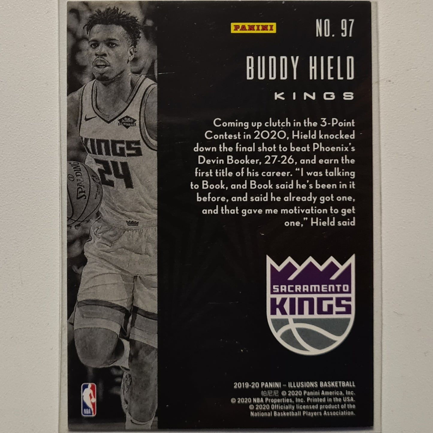 Buddy Hield 2019-20 Panini illusions #97 NBA Basketball Sacramento Kings Excellent sleeved