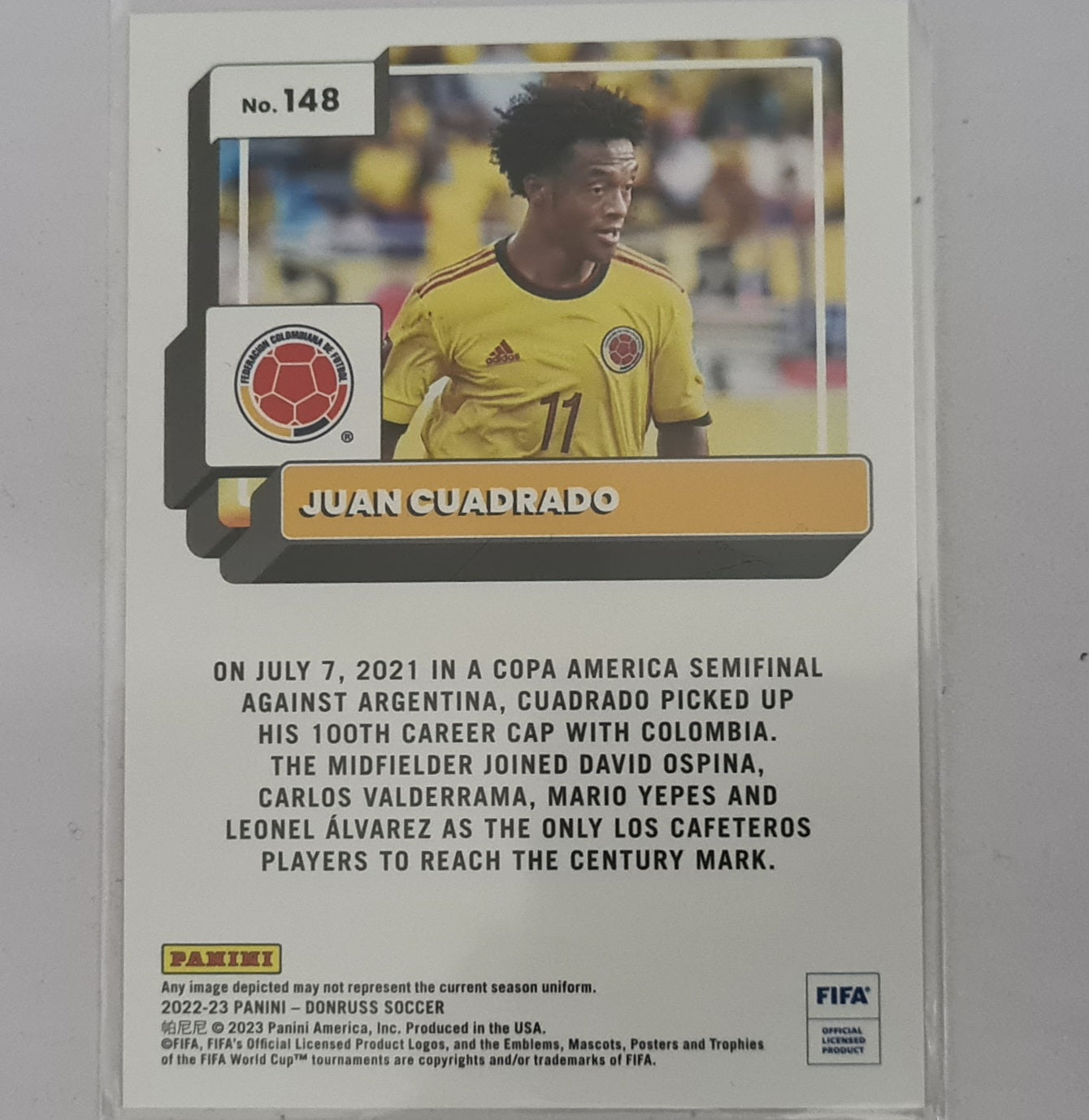 Juan Cuadrado 2022-23 Panini Donruss Optic Soccer mojo #148 Football Columbia mint sleeved