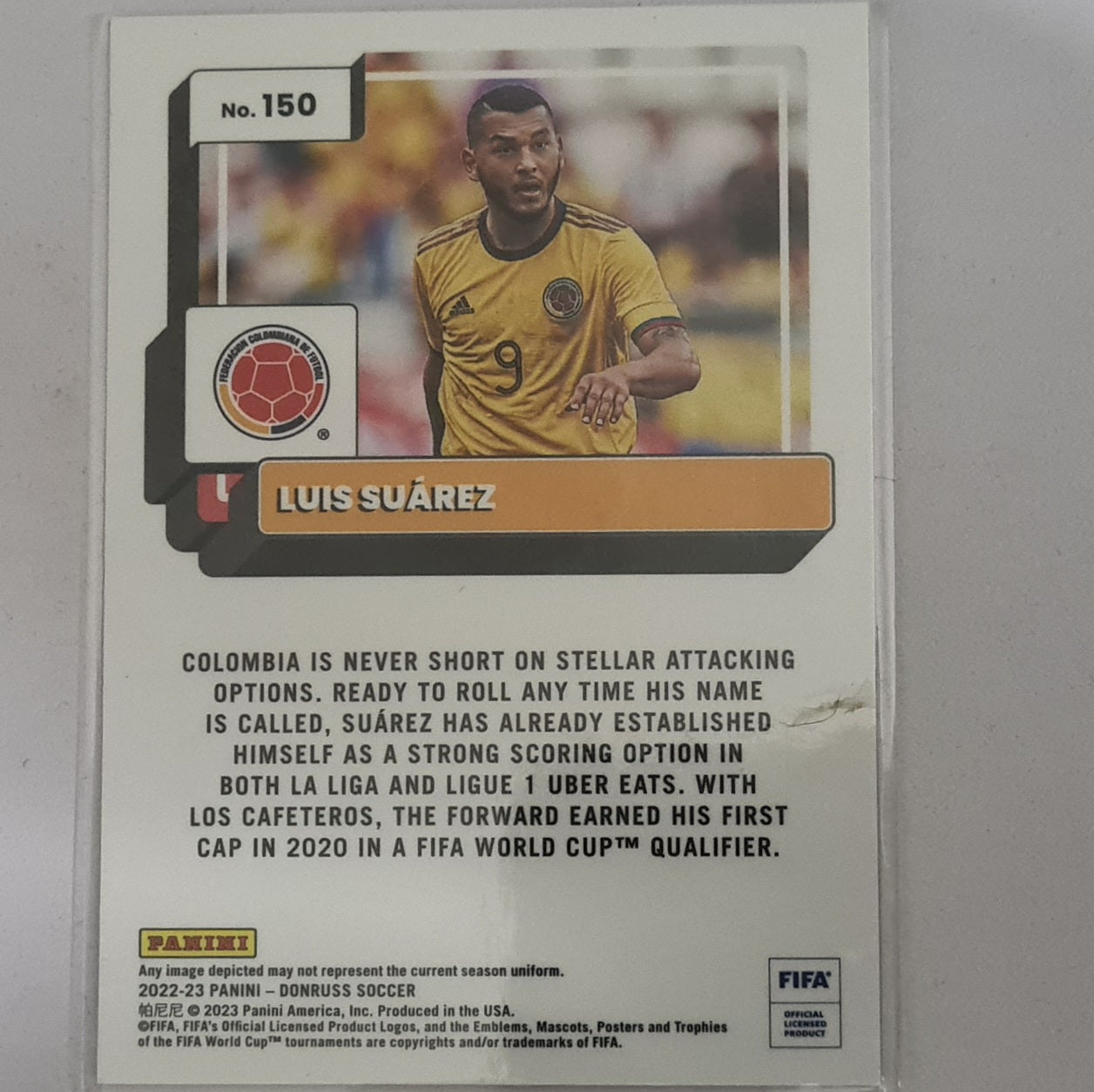Luis Suarez 2022-23 Panini Donruss Optic Soccer #150 Football Columbia mint sleeved