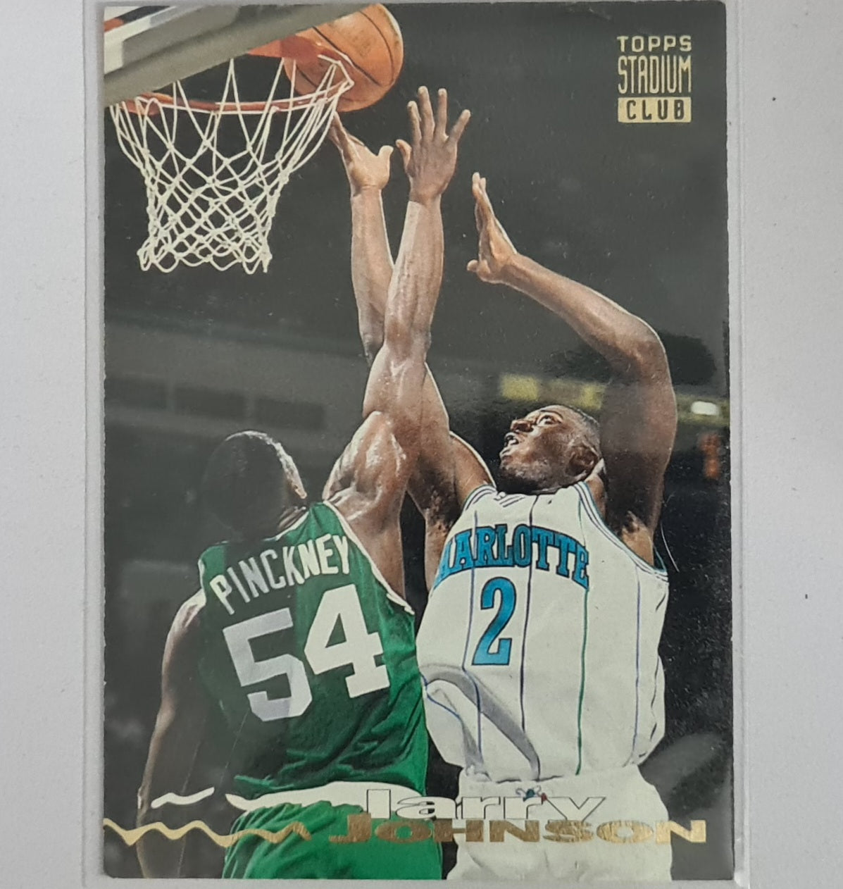 Larry Johnson 1993 Topps stadium club  #323 NBA Basketball Charlotte Hornets Very good