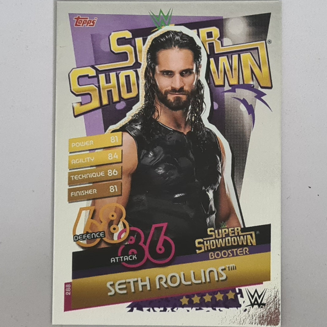 Seth Rollins 2020 Topps Slam Attax reloaded super showdown foil card #288 WWE Wrestling Excellent